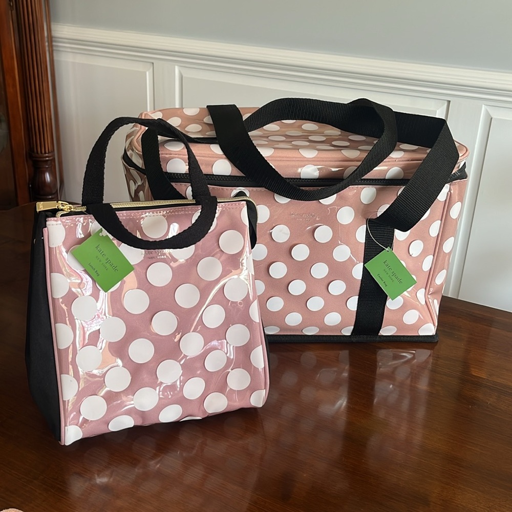 NWT SET Kate Spade Polka Dot Cooler Bag & Lunchbox Bag